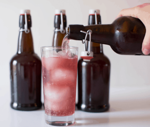 homemade water kefir soda drink