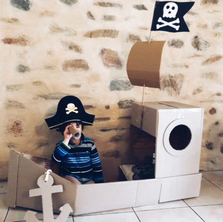 Easy And Fun Pirate Ship Made Of Cardboard Craft For Kids
