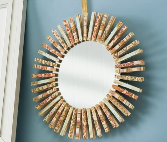 Clothespin Wreath with mod podge easy decoupage crafts 