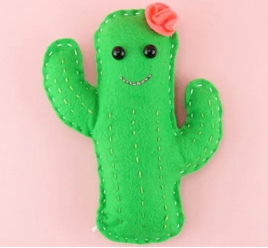 DIY plushy that looks like a cactus with a poly fill