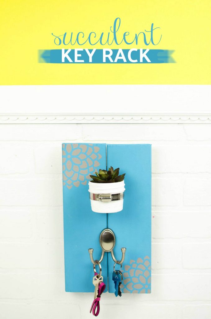 homemade succulent key holder