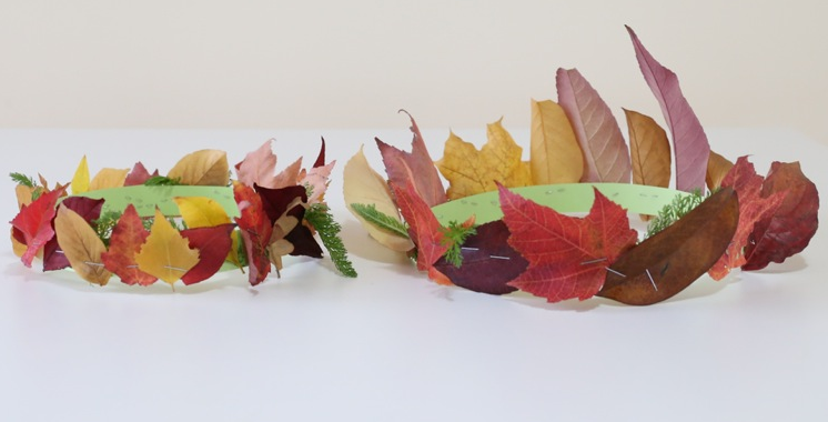 Sweet and simple fall leaf crowns