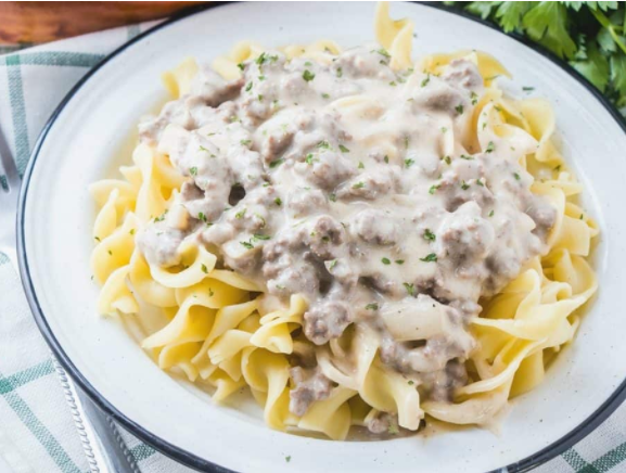A comfort food ground beef stroganoff recipe for the family