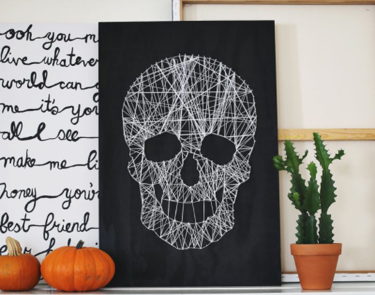 string art skull design
