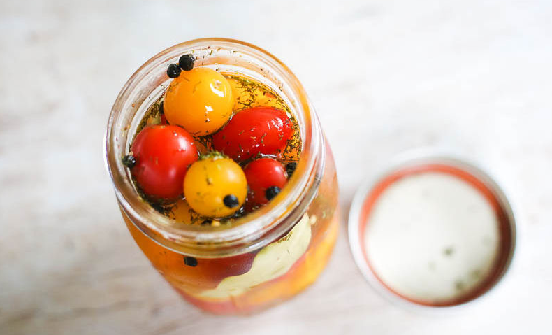 a healthy antioxodant pickled cherry tomato packed with vitamin c to enhance immunity