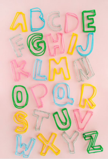 alphabet made from pipe cleaners