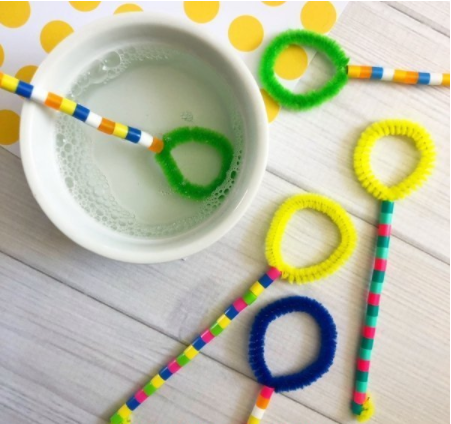 bubble wands made from pipe cleaners