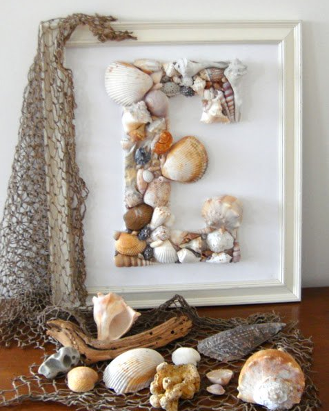 sea shells monogram home decor