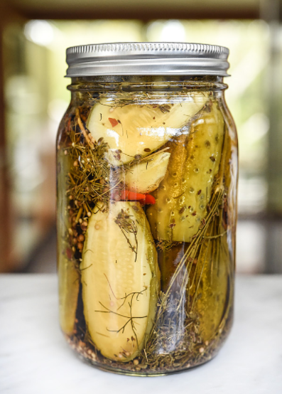 A healthy and fresh killer spicy garlic dill pickels