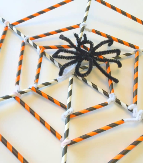 pipe cleaner spider and web