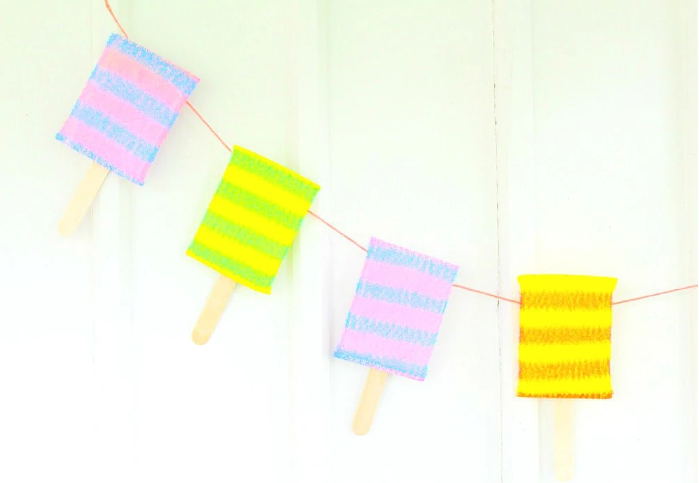 A cute and easy to make popsicle banner perfect decoration 
