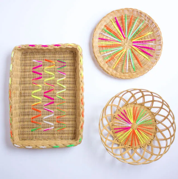 Embroider Baskets With Yarn a cute craft project