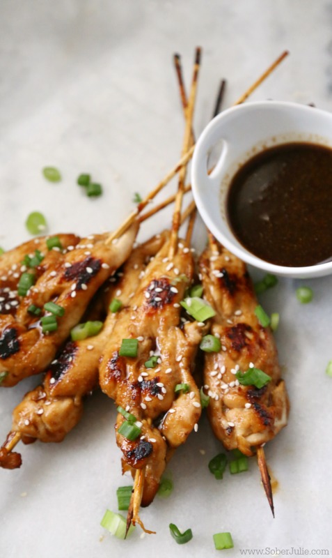 Honey garlic chicken on a stick 