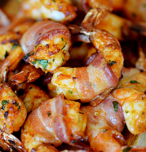 Bacon wrapped shrimps