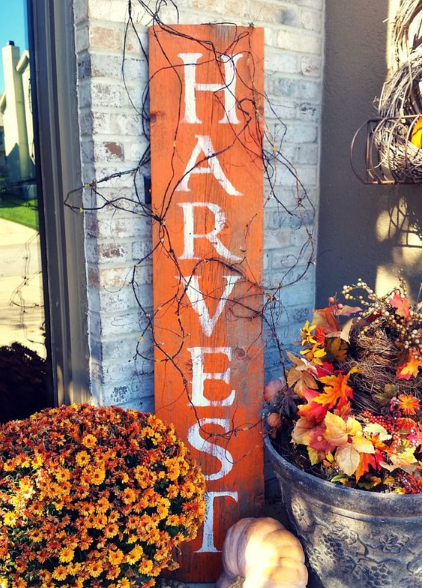 harvest barnwood sign for fall holiday craft decor