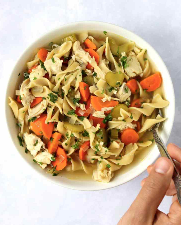 Slow cooker chicken noodle soup