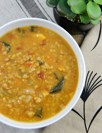 Vegan slow cooker coconut red lentil and carrot soup