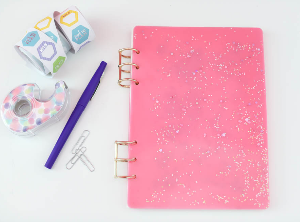 beautiful pink resin notebook