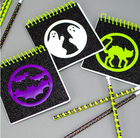 Halloween notebooks and pencils