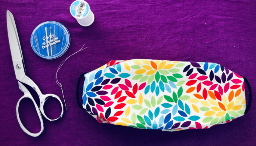 Hand sew colorful cloth face mask