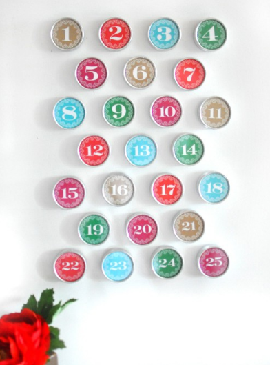 colorful diy magnetic holiday advent calendar 