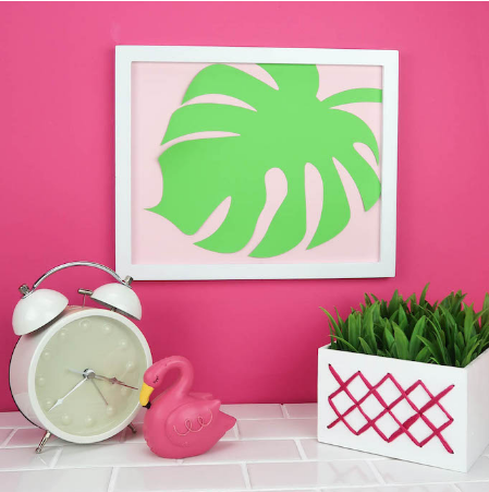 palm leaf wall art gives your room a focal point
