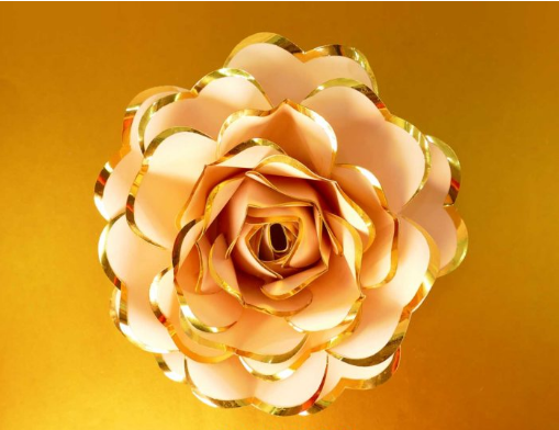 Rose gold giant paper flower