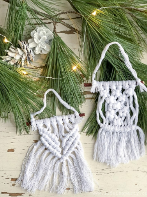 mini macrame christmas ornaments holiday craft