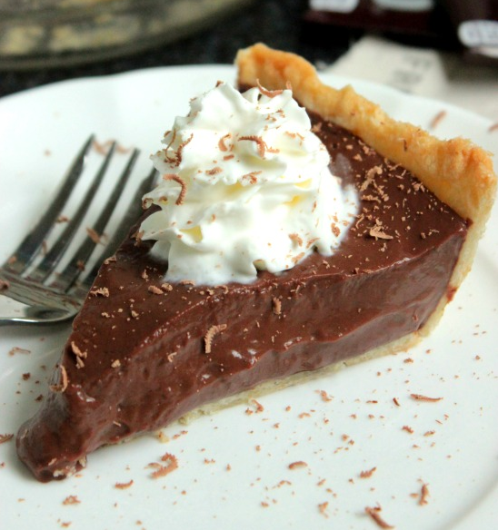 an old fashioned delicious chocolate pie for desserts