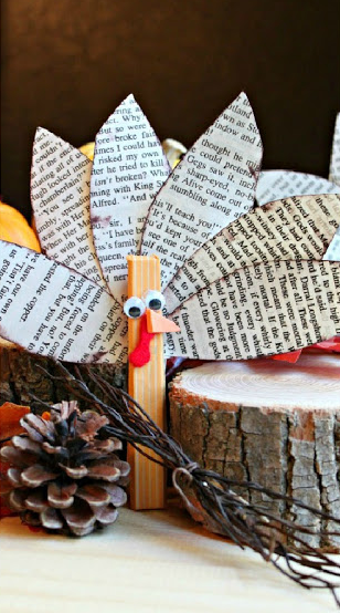 clothespin turkey craft project for kids for the holiday