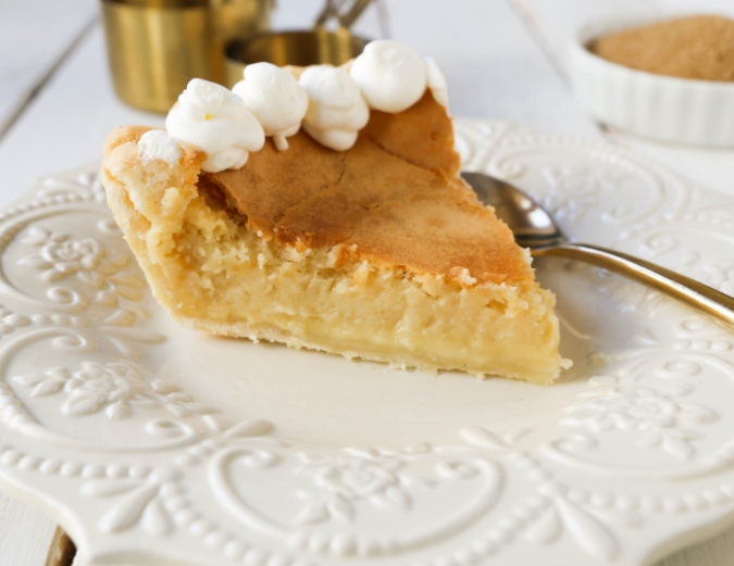 silky smooth vanilla custard in a buttery crust topped with a crisp sugar topping creme brulee pie