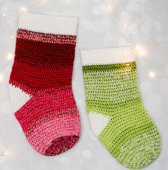 Quick Easy Pretty CROCHET CHRISTMAS STOCKING Holiday Decor