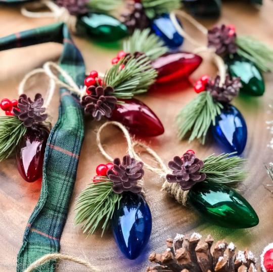 Cute Colorful Simple DIY Christmas Light Tree Ornament 