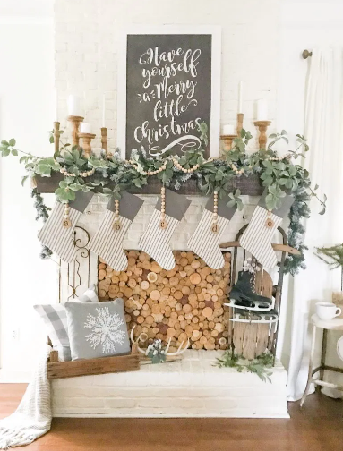 wood fireplace cover diy and christmas mantel holiday craft decor