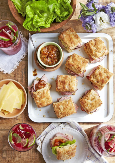 Ham Biscuit Sandwiches With Apricot Mustard