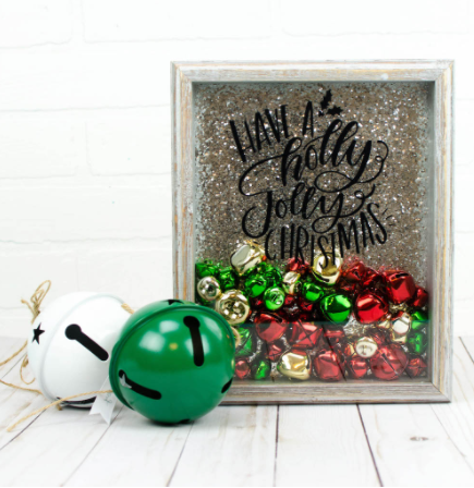 jingle bell christmas shadow box holiday craft to make