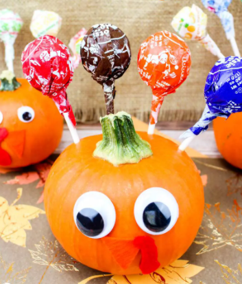 Mini pumpkin turkey colorful thanksgiving craft for kids 