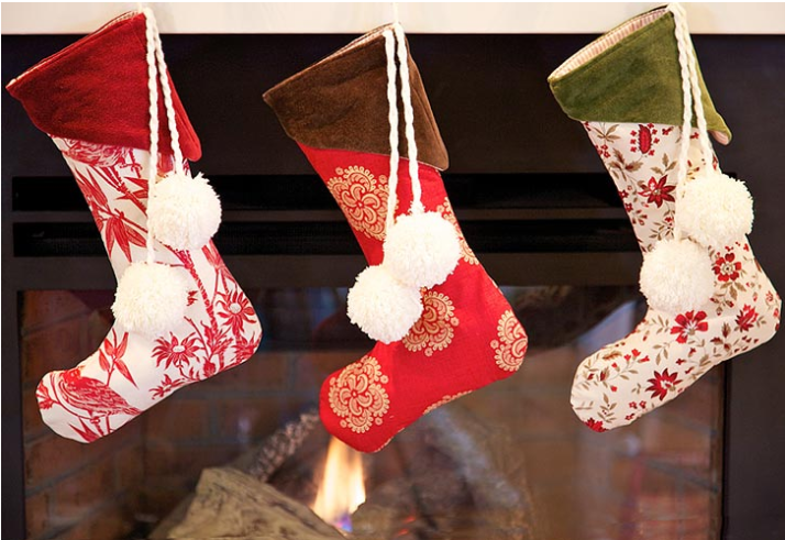 Handsome Velvet Cuff Christmas Stockings Holiday Decor