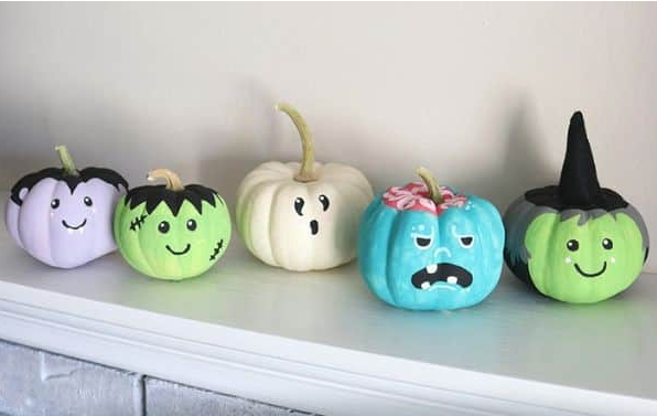 easy printed pumpkins how to paint simple monster faces craft for kids