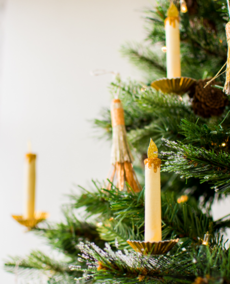 DIY Classic and Crafty Paper Candle Christmas Tree Ornament for the Holiday