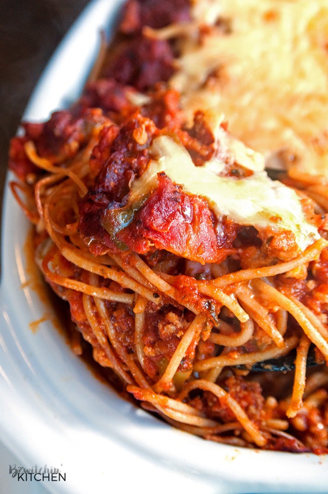 Skinny baked spaghetti