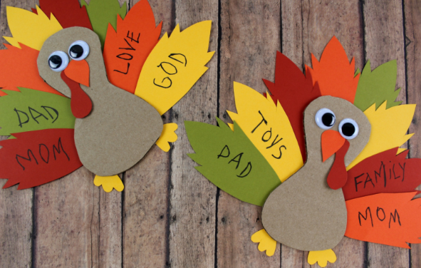 cardboard thankful turkey craft colorful project for kids