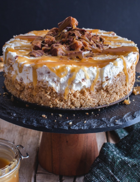 A creamy, smooth, silky cinnamon roll cheesecake for dessert, holidays, and birthdays