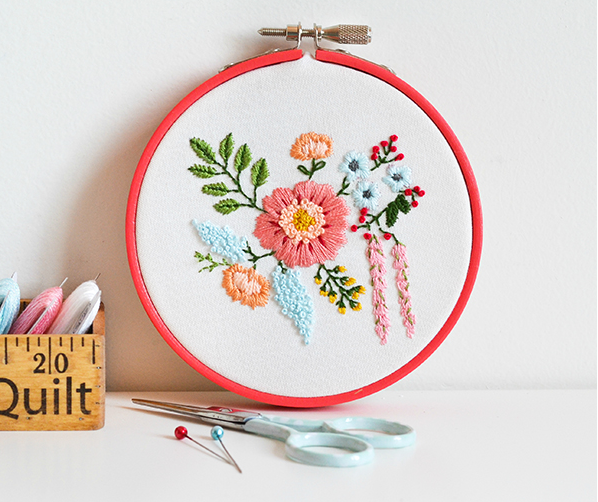 An embroidered bouquet project tutorial