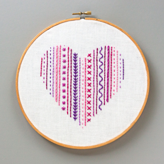 A gorgeous heart embroidery sampler 