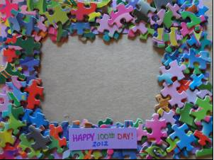 jigsaw puzzle picture frame with 100 puzzle pieces