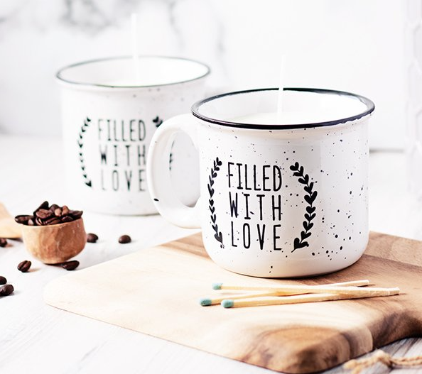 DIY Coffee Candle Mugs Scented Desk Functional Decor