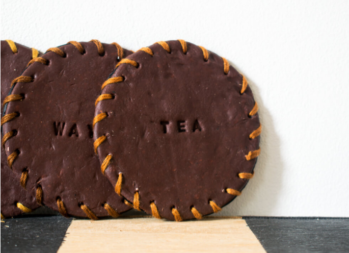 engraved leather coasters