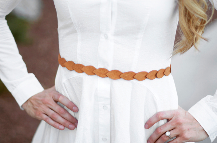 leather scalloped belt