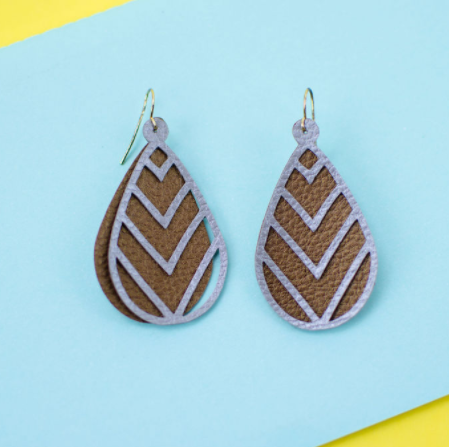 layered leather earrings